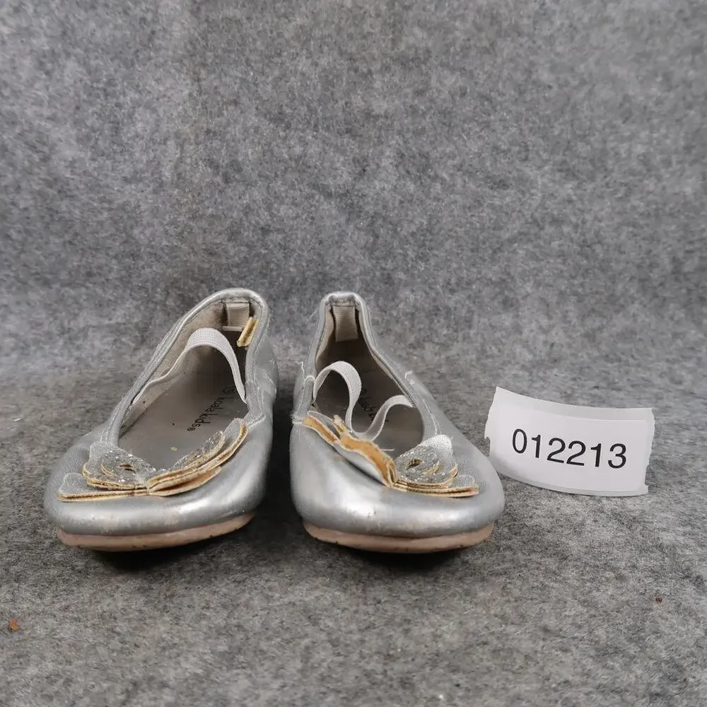Koala Kids Shoes Toddler 8 Ballet Flats Elastic Strap Metallic Embellished Toe